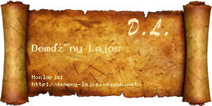 Demény Lajos névjegykártya