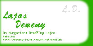 lajos demeny business card